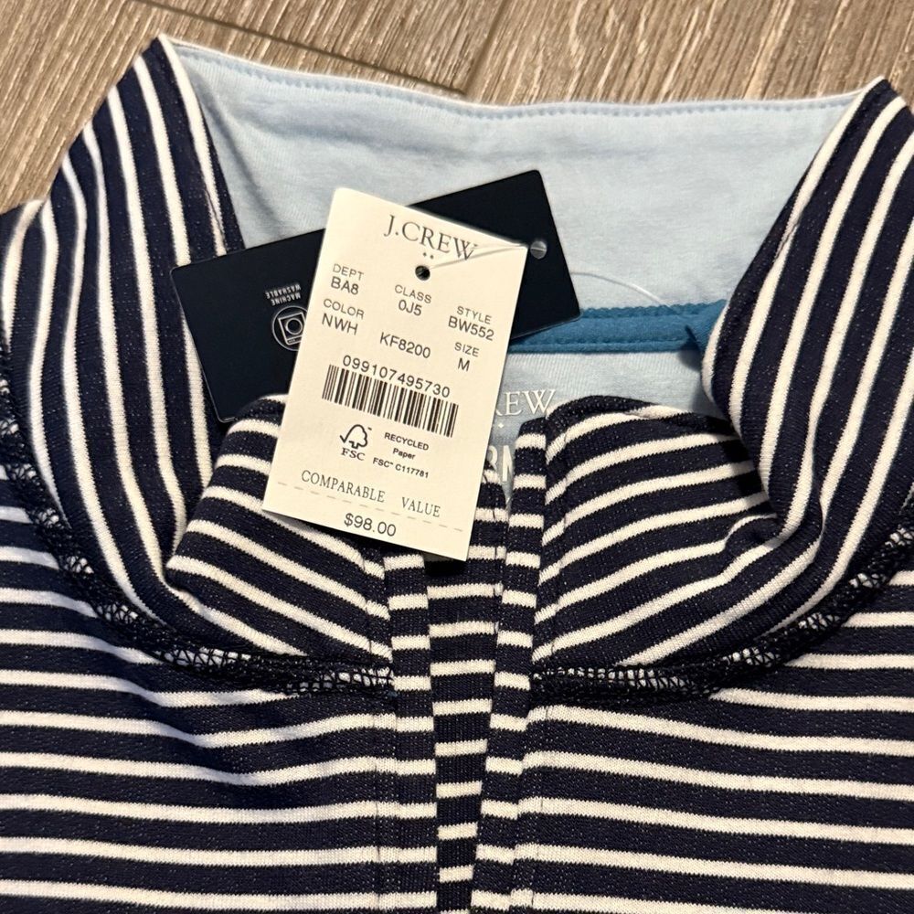 J. Crew Men's Black and White Striped Button Down Shirt - Picture 2 of 3